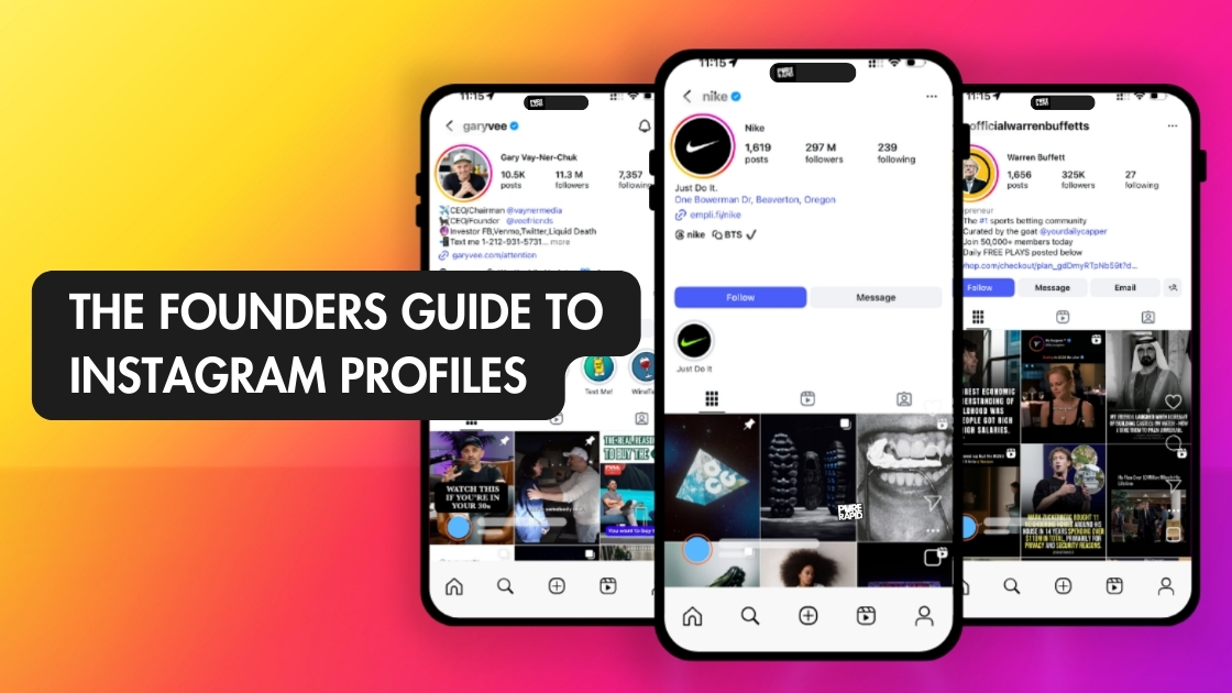 Founder’s guide to Instagram profiles showing personal, creator and business account types